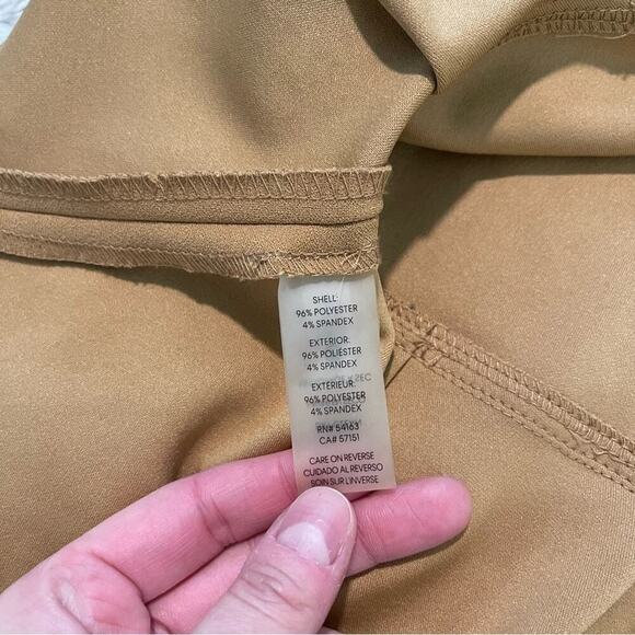 New Calvin Klein Tan Brown Short Sleeve Ruffle Wrap Dress - Picture 6 of 6